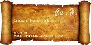 Csuba Henrietta névjegykártya