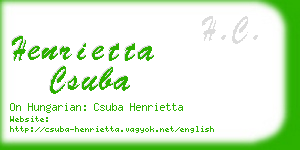 henrietta csuba business card